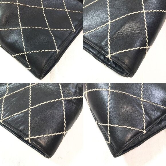 CHANEL CC Wild Stitch Vintage Quilted Shoulder Bag Tote Lambskin Black - Picture 12 of 12